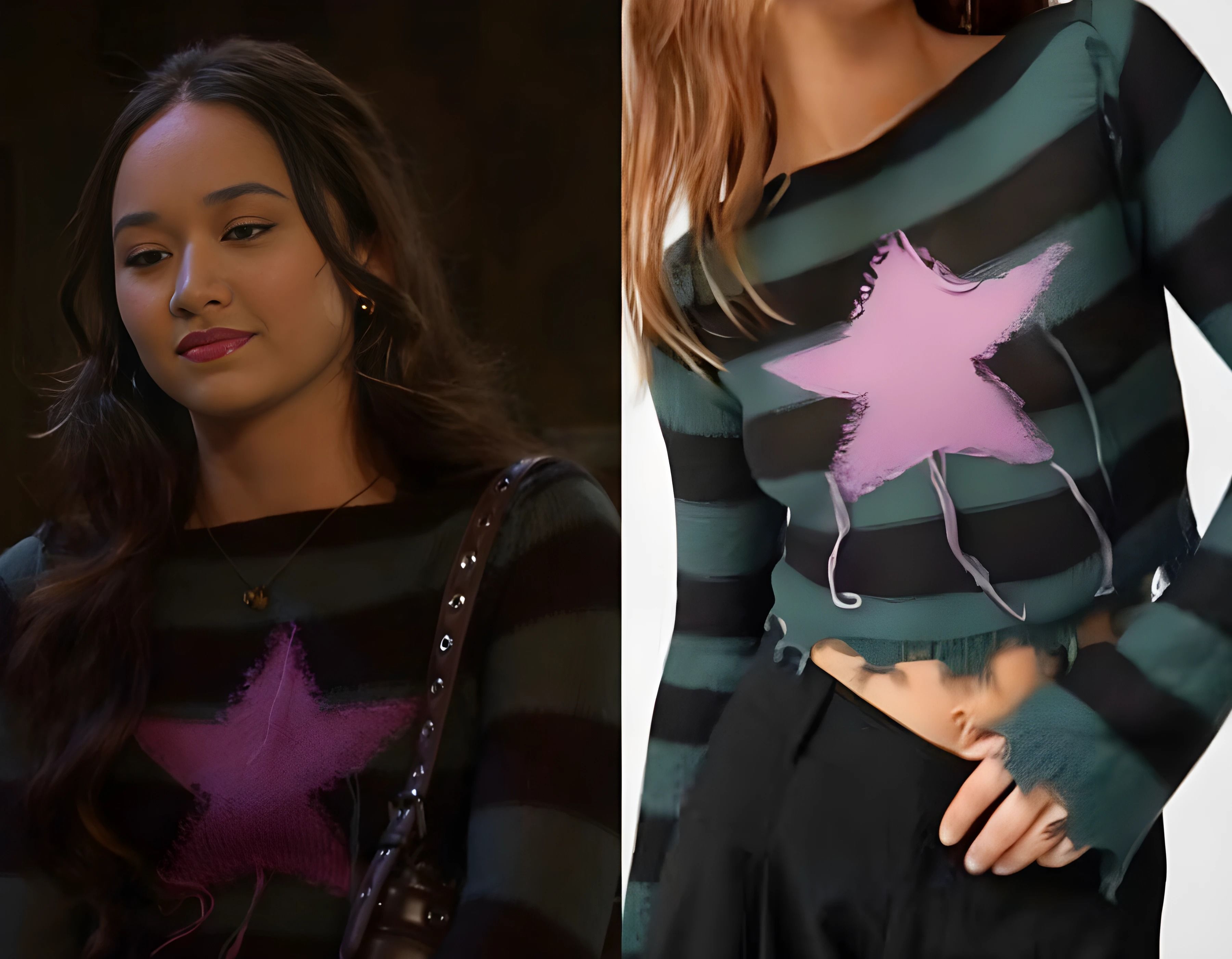 Sophia’s green striped star sweater by Urban Outfitters