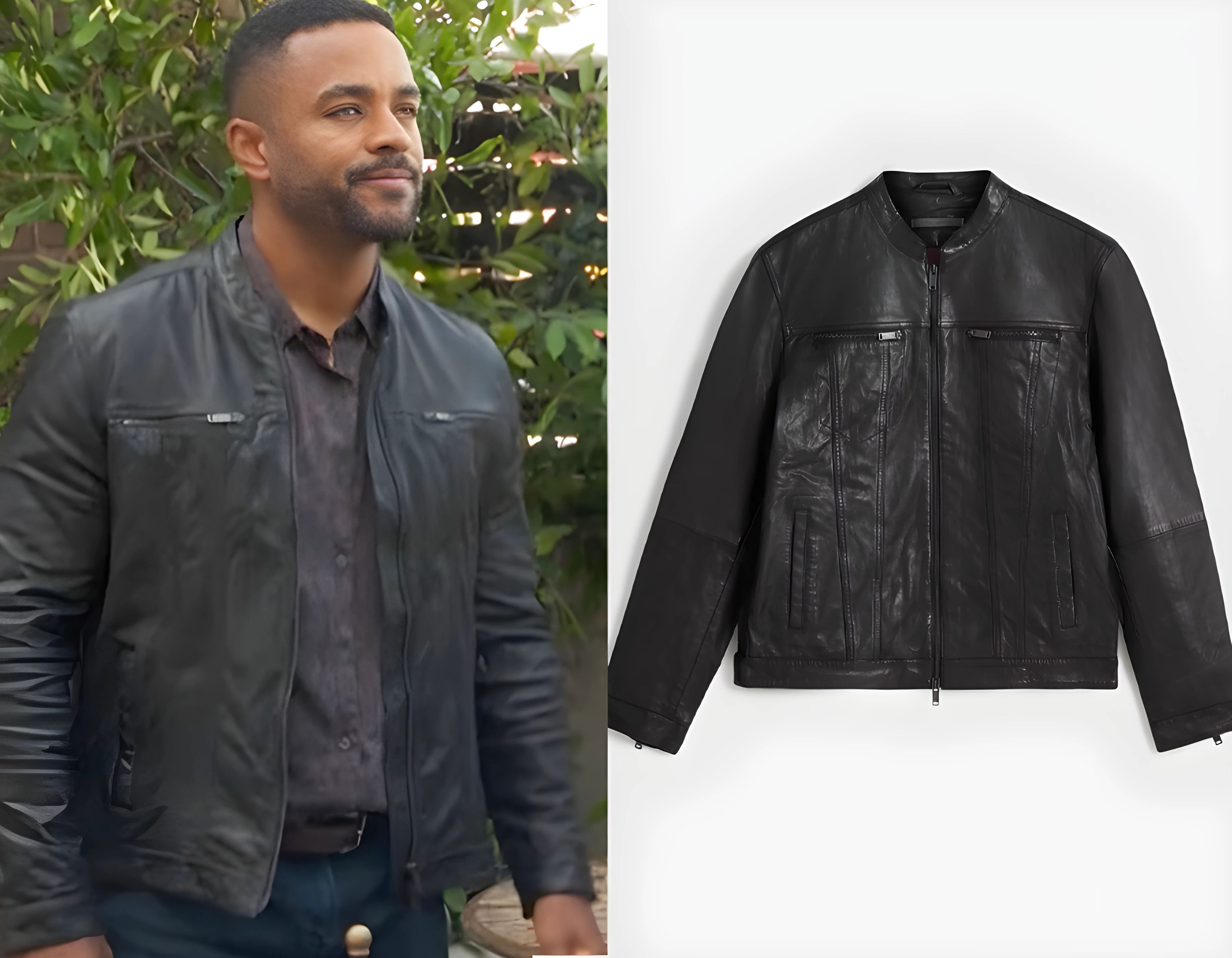 Nate’s leather jacket by John Varvatos