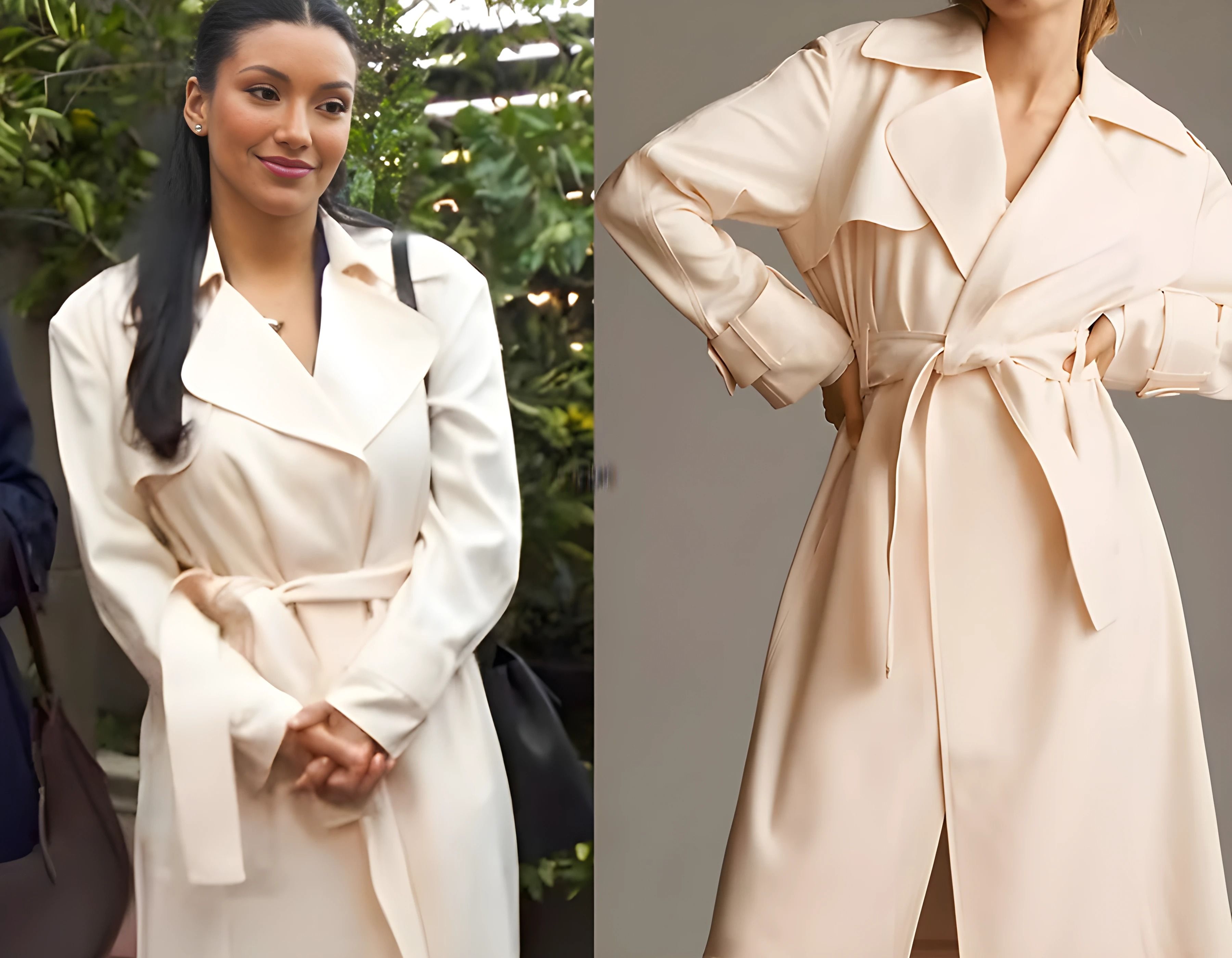 Audra’s light peach trench coat by Significant Other
