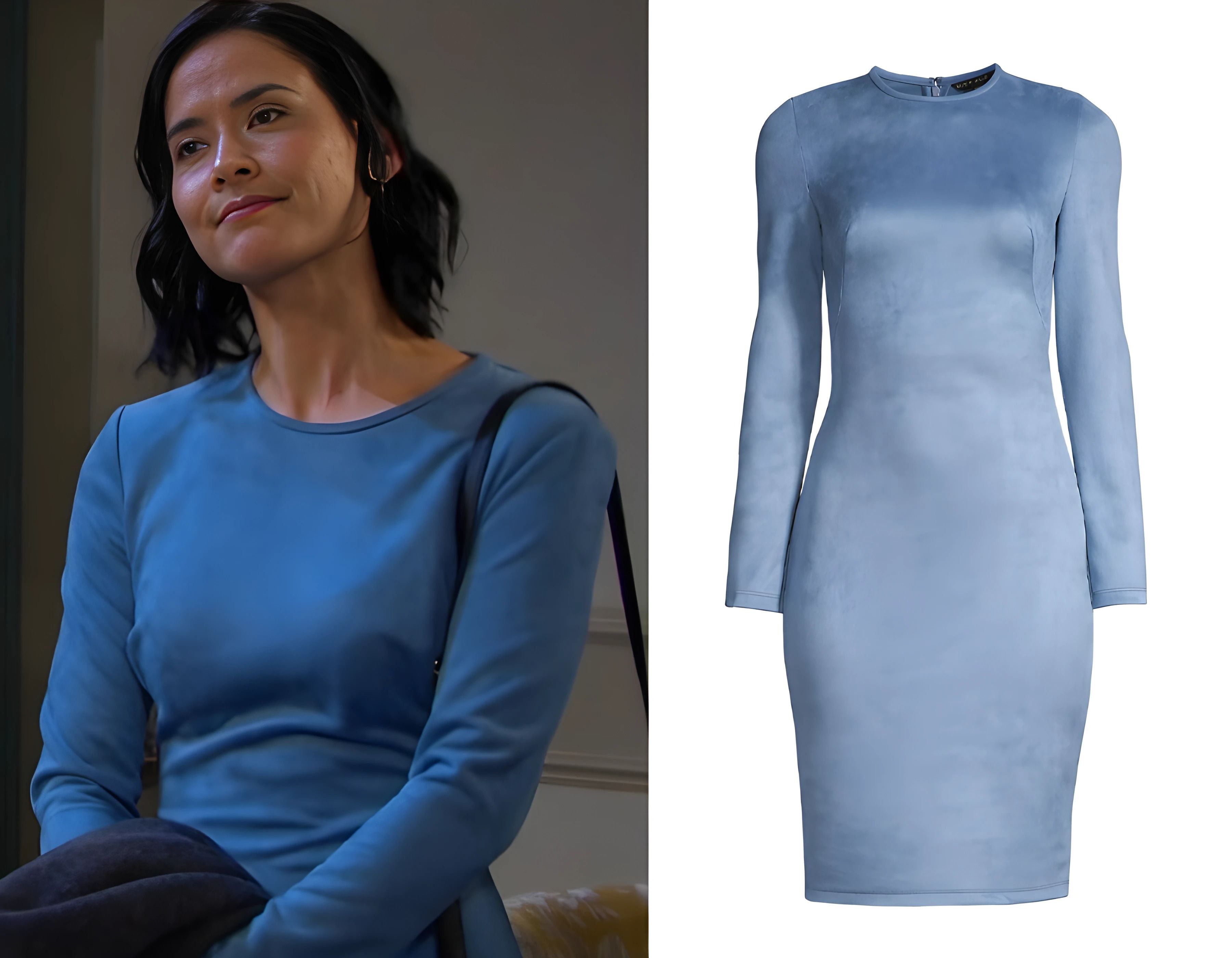 Amy’s blue velvet dress by Black Halo