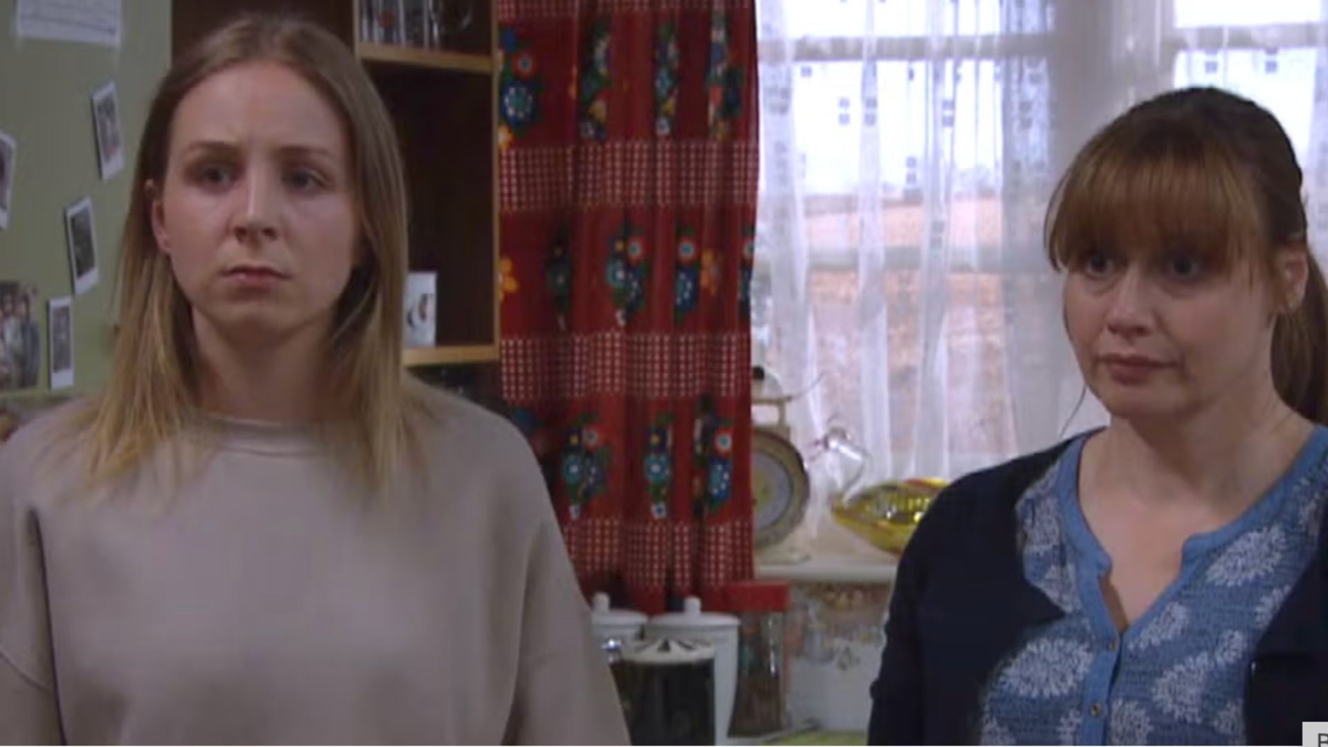 Lydia and Sam don&#039;t believe Belle about Tom on Emmerdale | Image Source: ITV