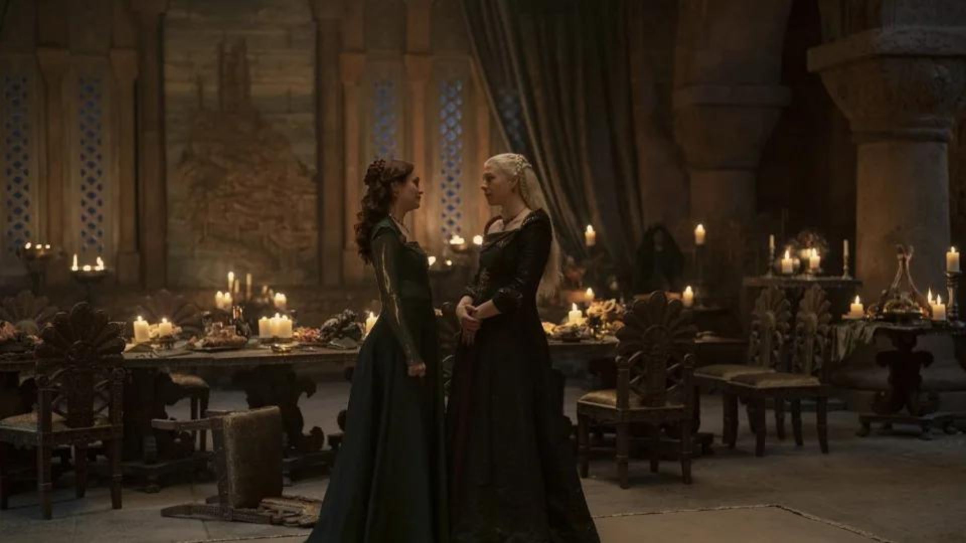 Alicent and Rhaenyra in House of the Dragon (Image: HBO)