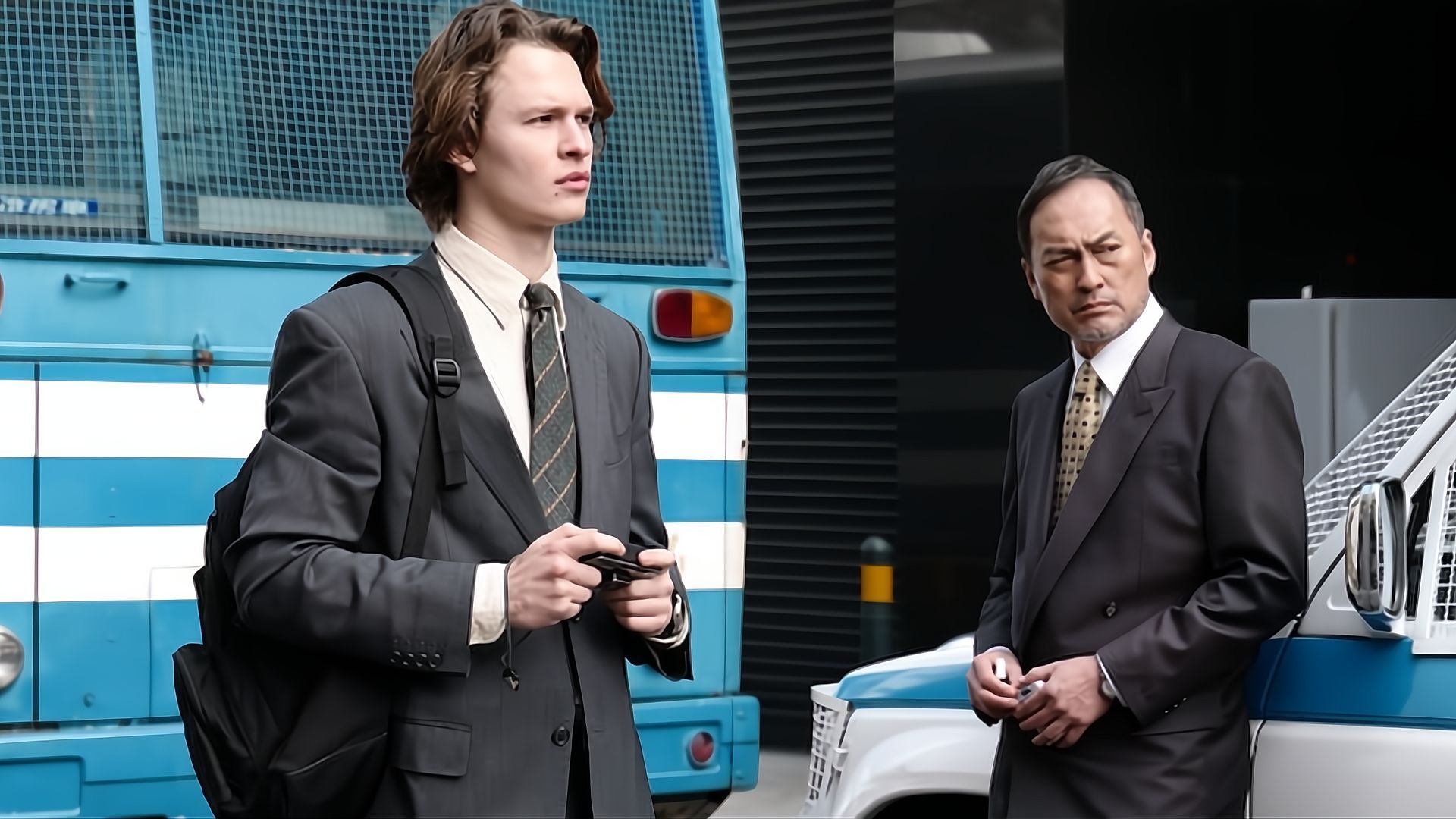 Ansel Elgort and Ken Watanabe in Tokyo Vice