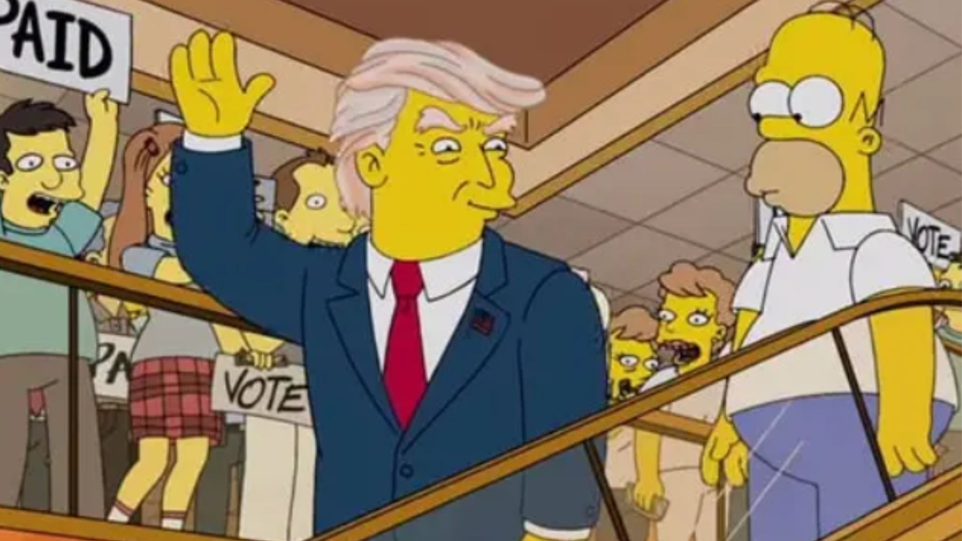 Former President Donald Trump in an episode of The Simpsons | Image Source: Disney Plus