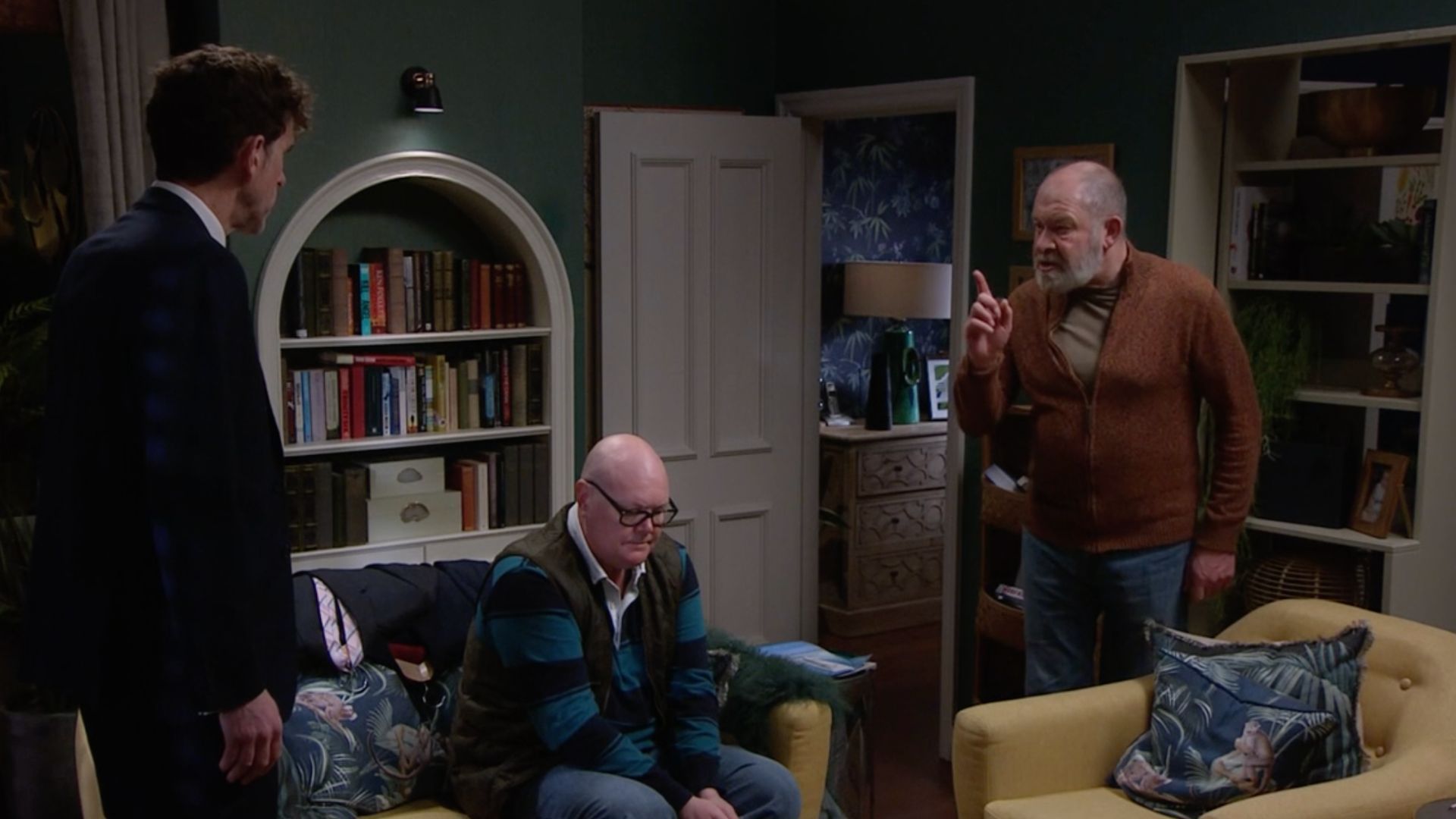 Bear and Marlon argue over the fate of Paddy&#039;s wedding on Emmerdale | Image Source: ITV