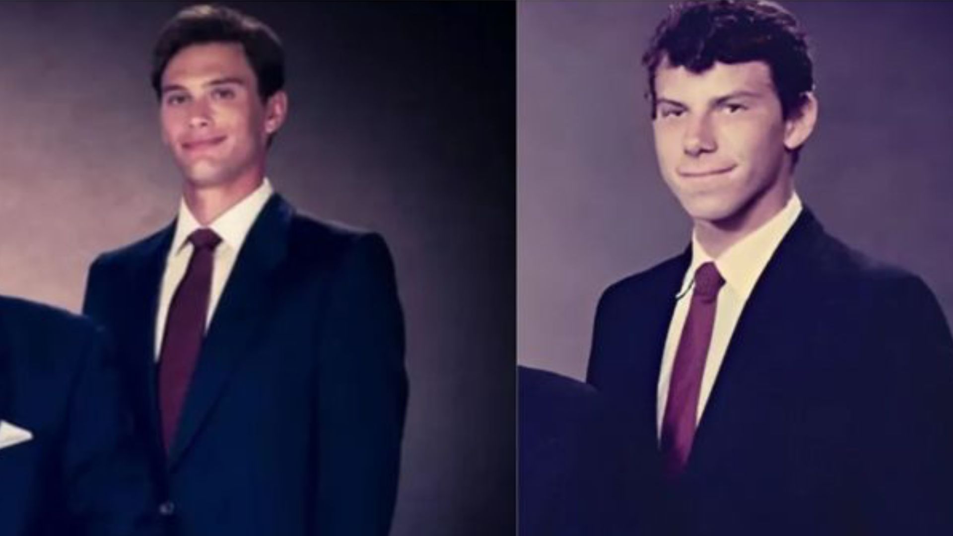 In Monsters: The Lyle and Erik Menendez story Cooper Koch (left) played Erik Menendez (right) | Image Source: NBC News, Netflix, custom artwork by Soap Central