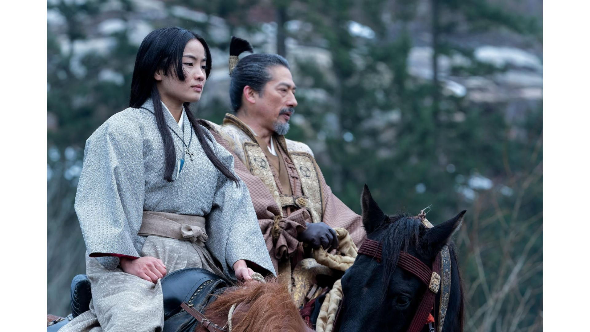 Hiroyuki Sanada and Anna Sawai in Shōgun (Image via FX)