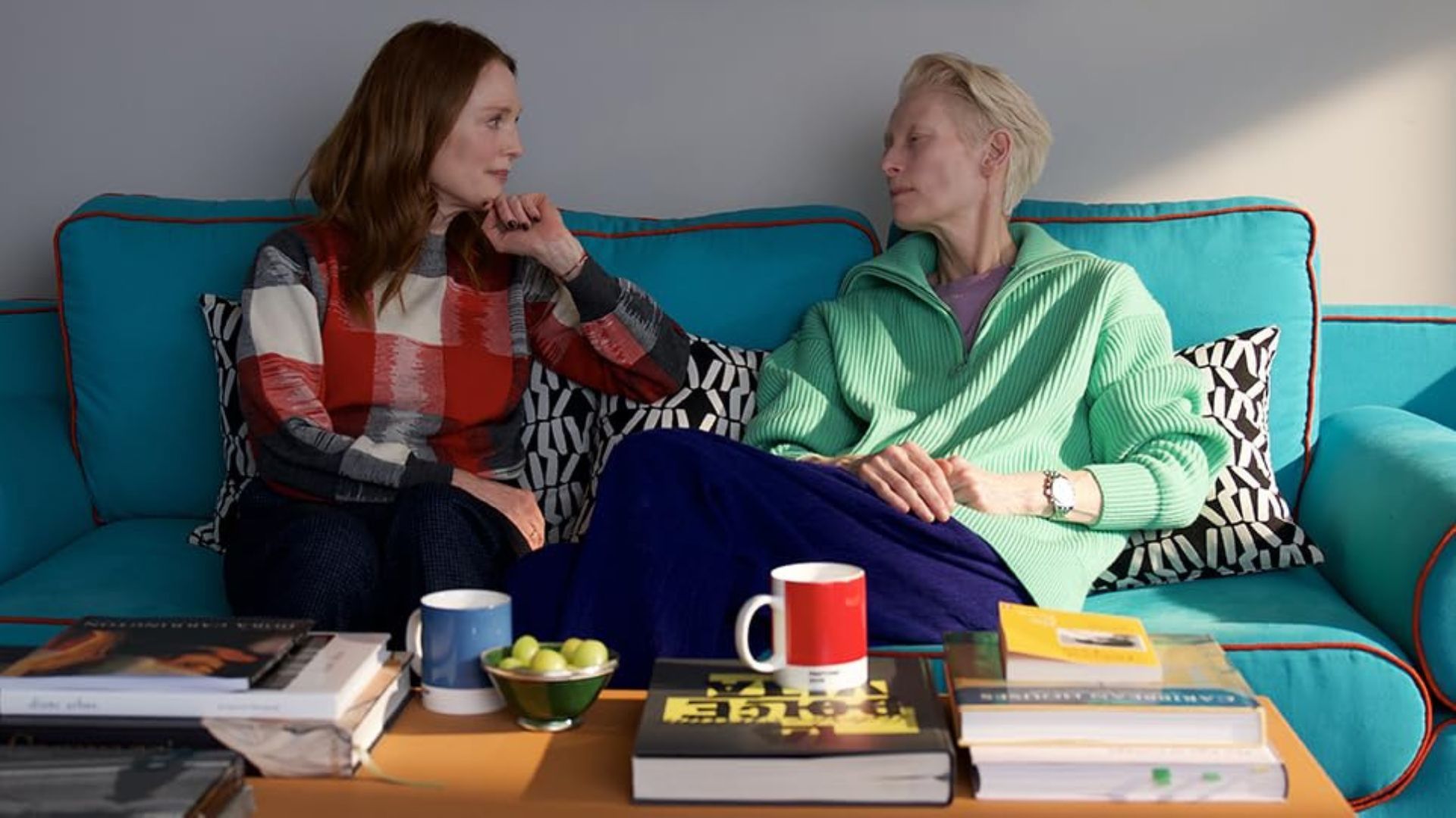 Julianne Moore and Tilda Swinton in The Room Next Door (Image via Warner Bros. Pictures)