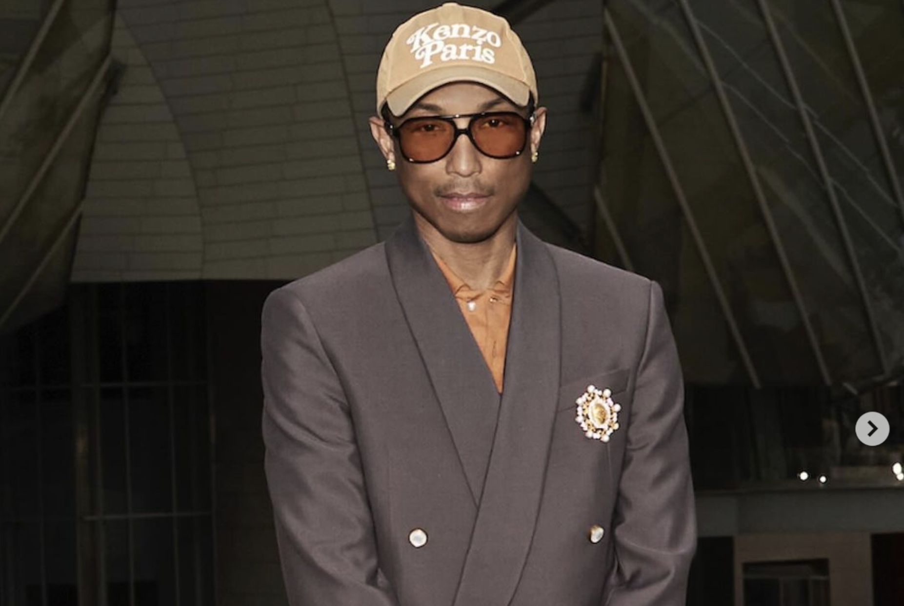 Pharrell Williams addresses PETA protest during Piece by Piece premiere at TIFF. (Image via Instagram/@louisvuitton)