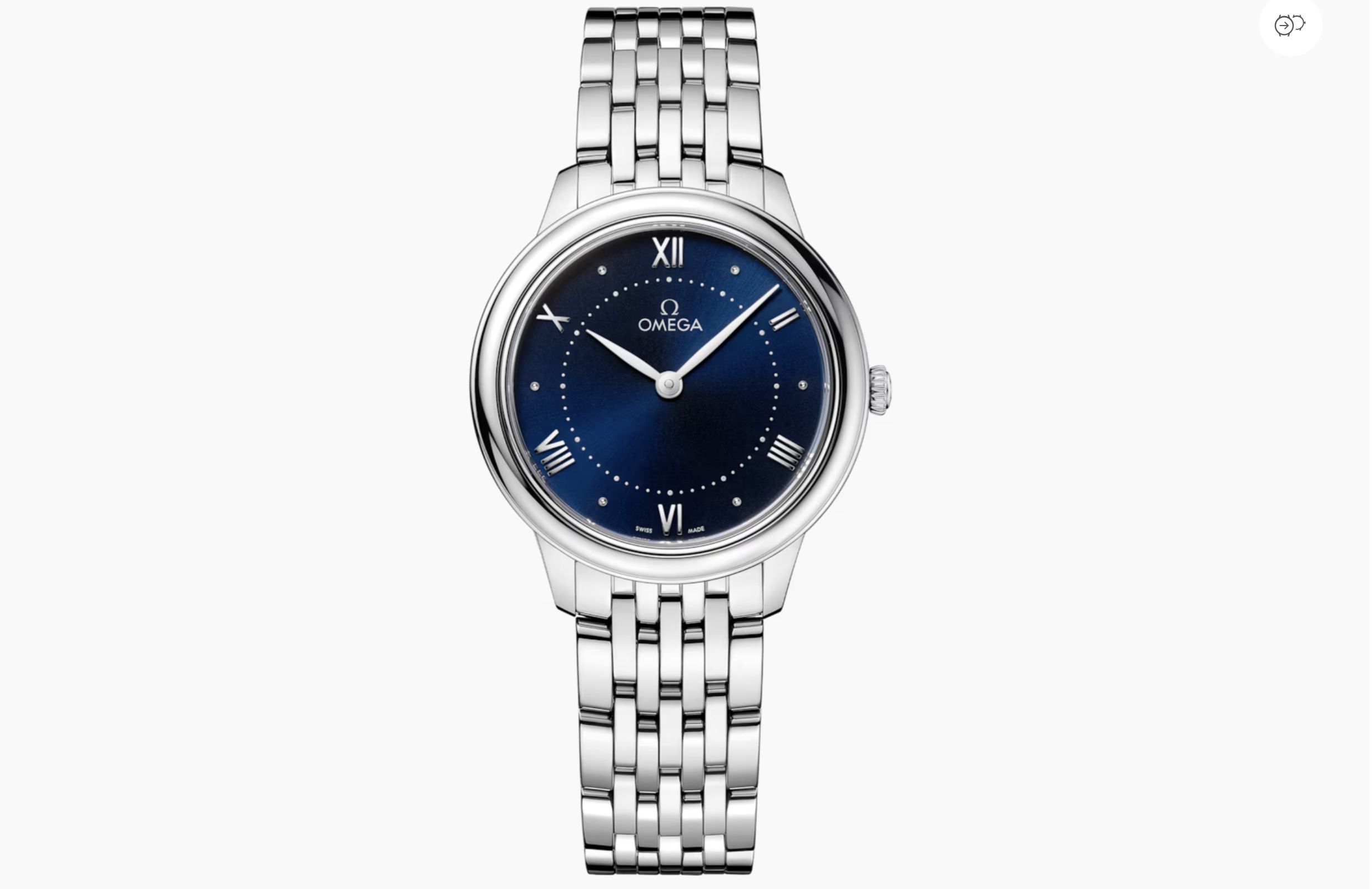 Omega De Ville Prestige blue dial watch (Image via Omega)