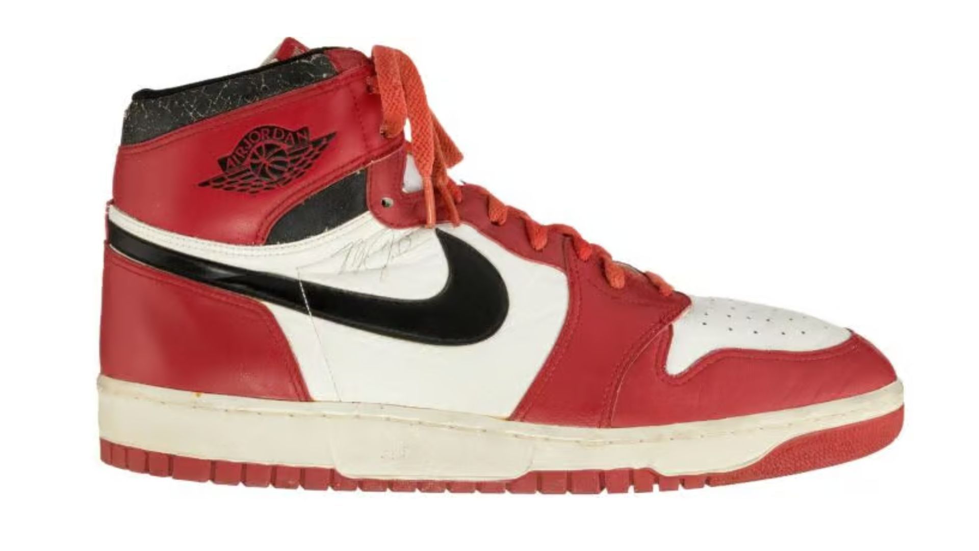 Sold at an auction, only limited numbers of these Jordan Chicago Dunk sneakers were made. (Image via Heritage Auctions)