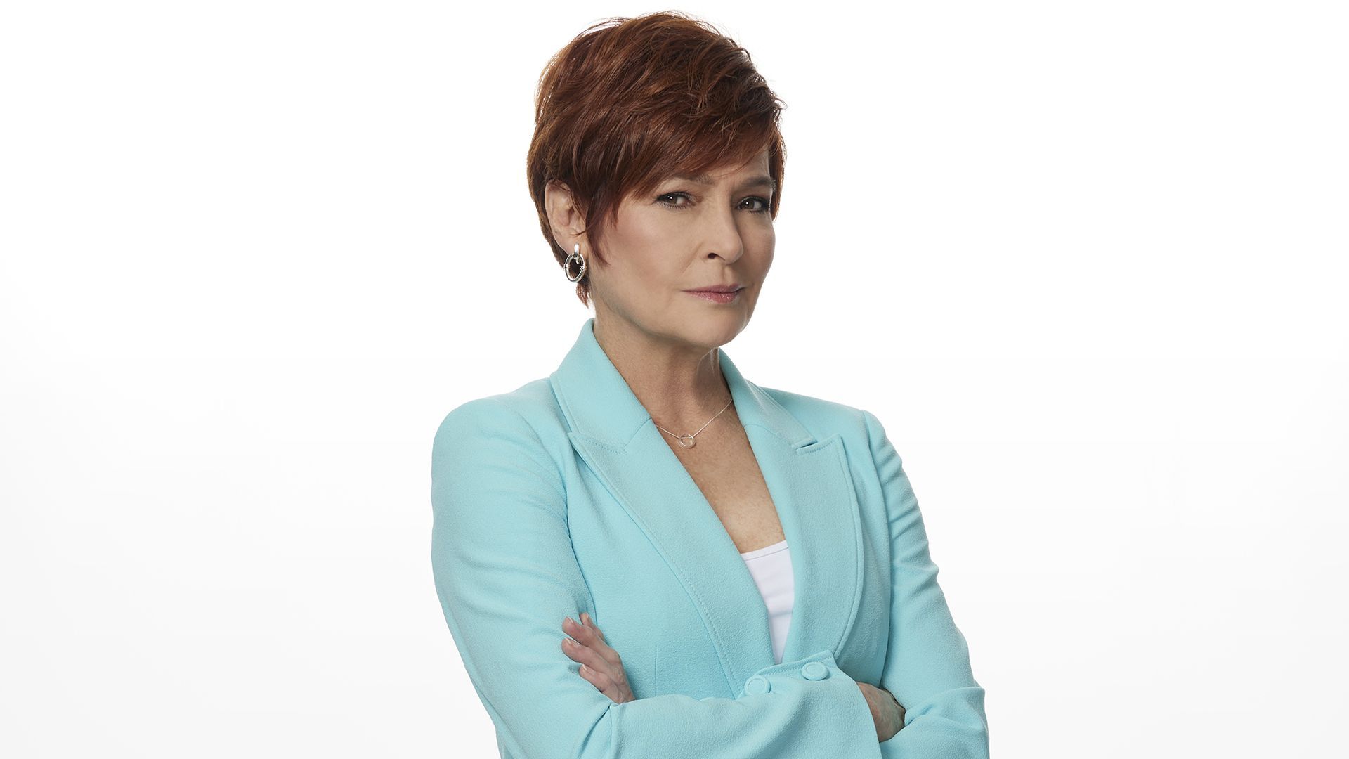 Carolyn Hennesy looking serious.