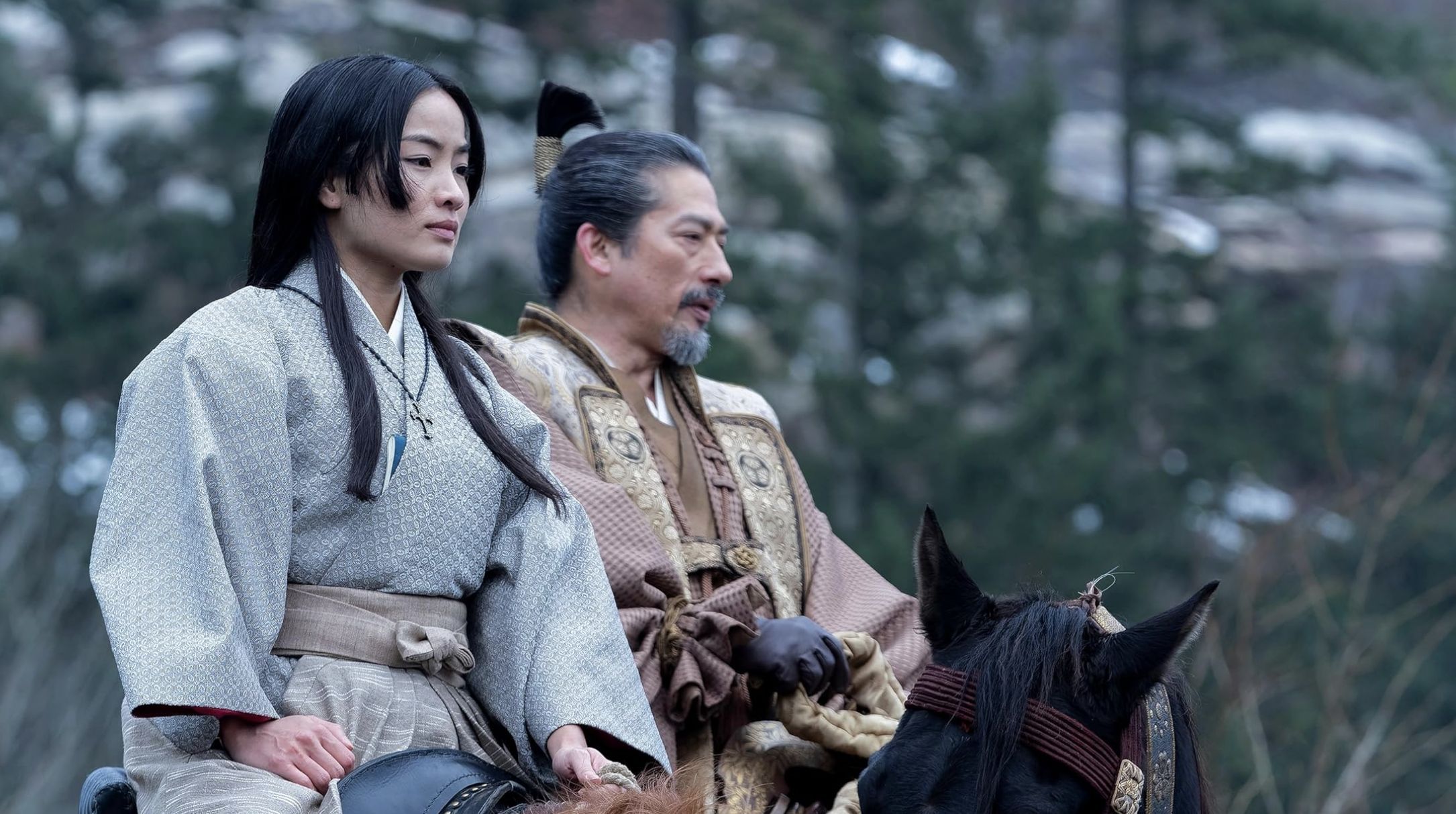 Hiroyuki Sanada and Anna Sawai in Shōgun (Image via FX)