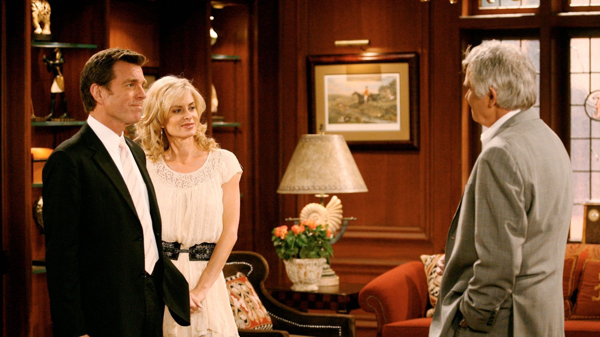 Jack and Ashley Abbott meet with Eric Forrester in a crossover episode | Image Source: CBS/JPI