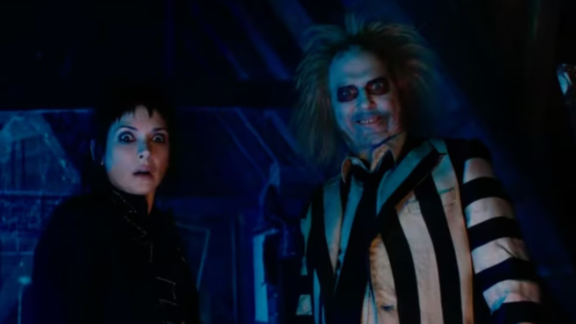 Winona Ryder and Michael Keaton in Beetlejuice Beetlejuice | Image Source: Tim Burton Productions / Plan B Entertainment