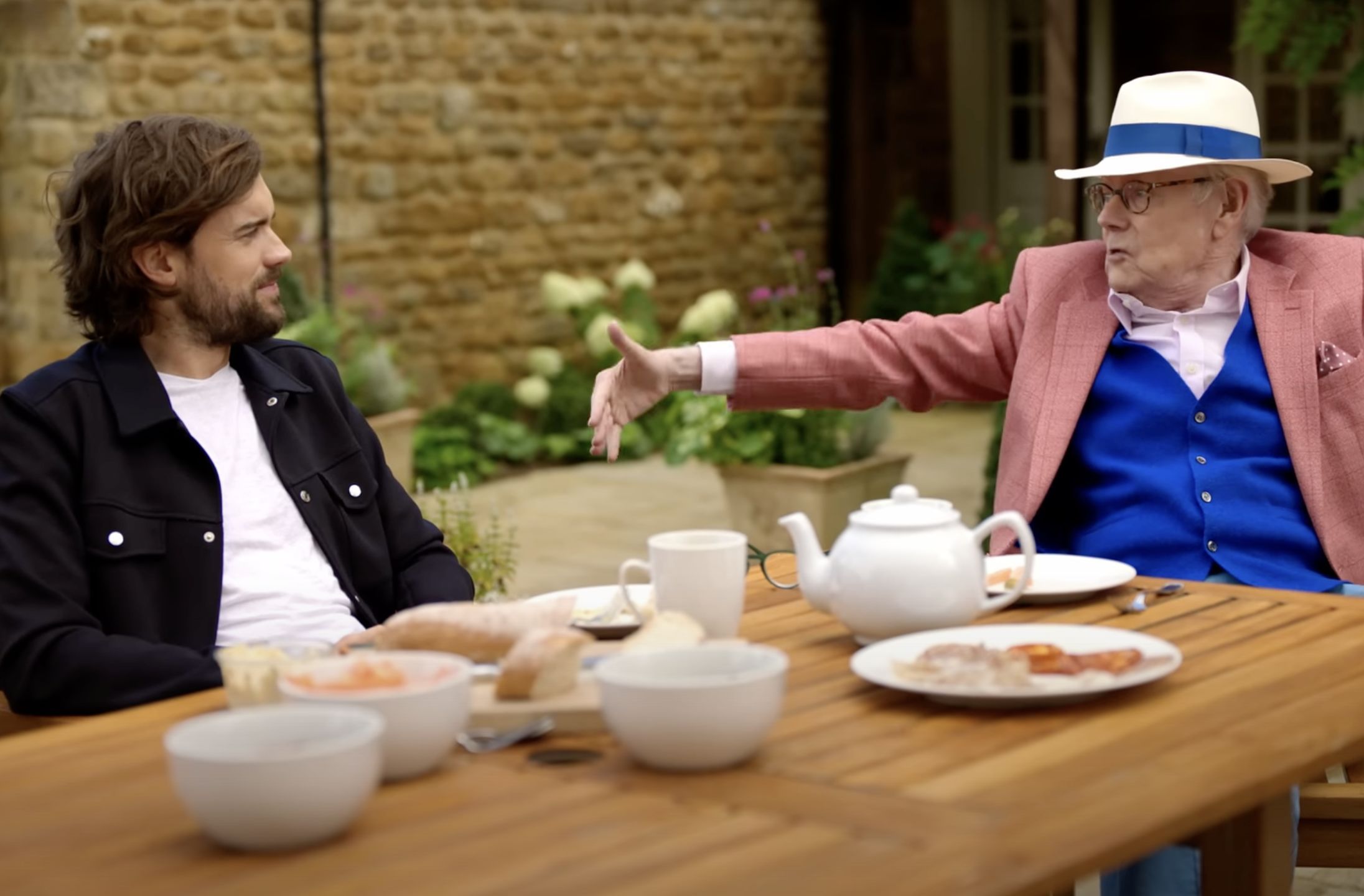 Jack and Michael Whitehall in Jack Whitehall: Fatherhood With My Father (Image via Netflix)