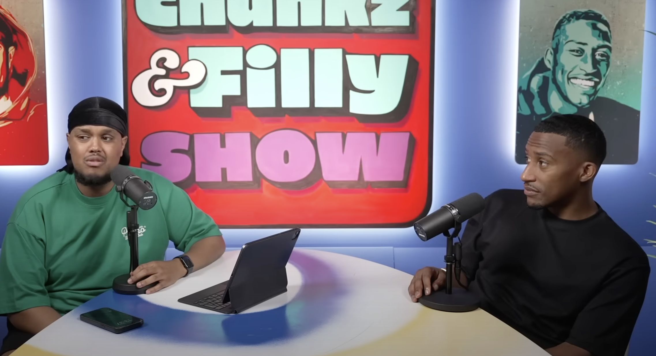 Chunkz and Yung Filly on their podcast, The Chunkz and Filly Show (Image via Youtube/@The Chunkz and Filly Show)