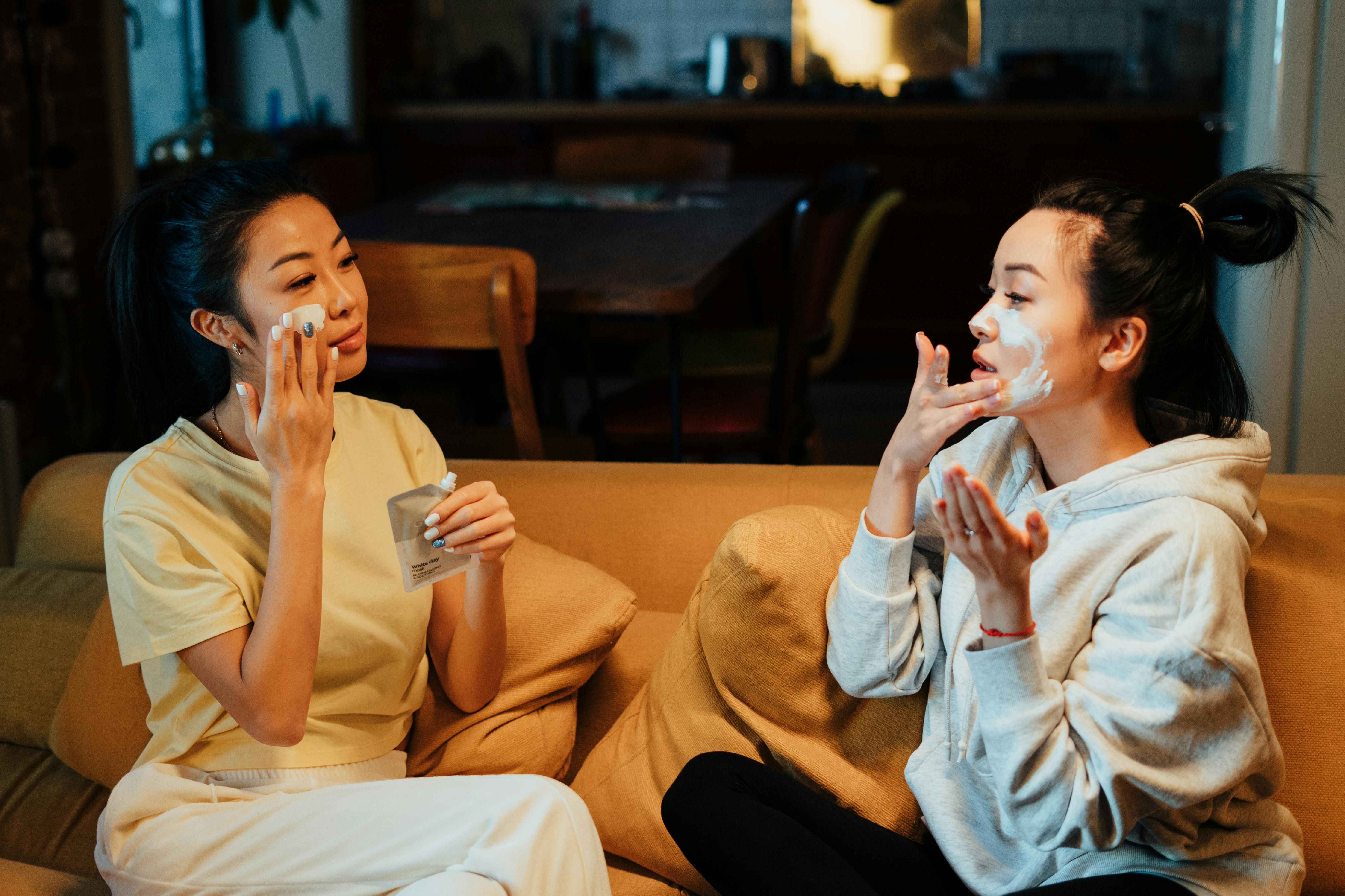 Skincare = bonding and self-love time (Image via Pexels/ Cottonbro)