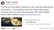 Trump took to Truth Social to announce the launch of his watch collection. (Image via Truth Social)