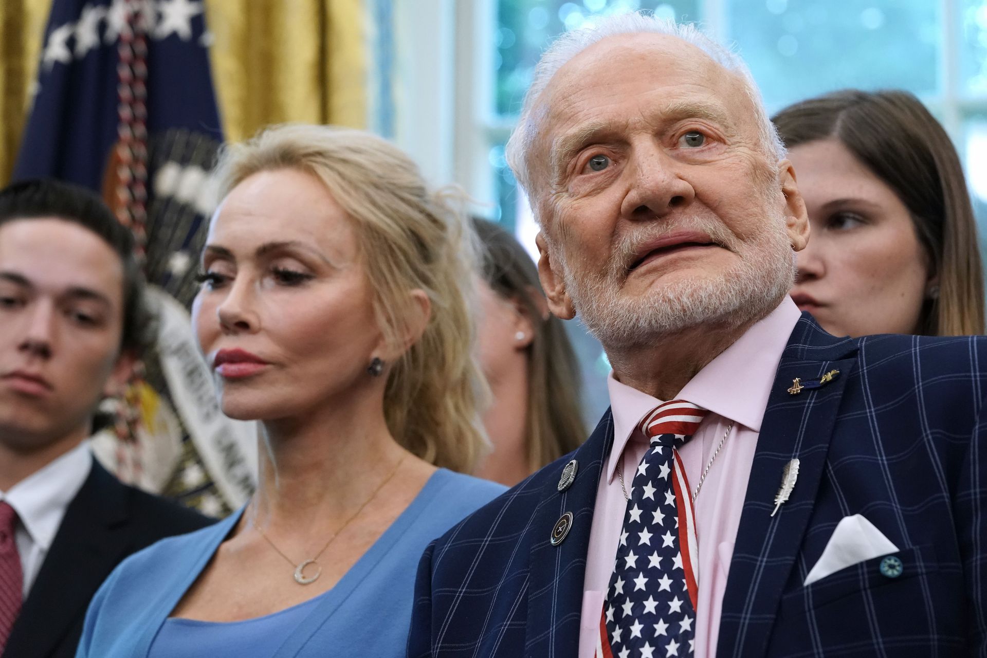 President Trump And First Lady Melania Commemorate The 50th Anniversary Of The Apollo 11 Moon Landing - Source: Getty