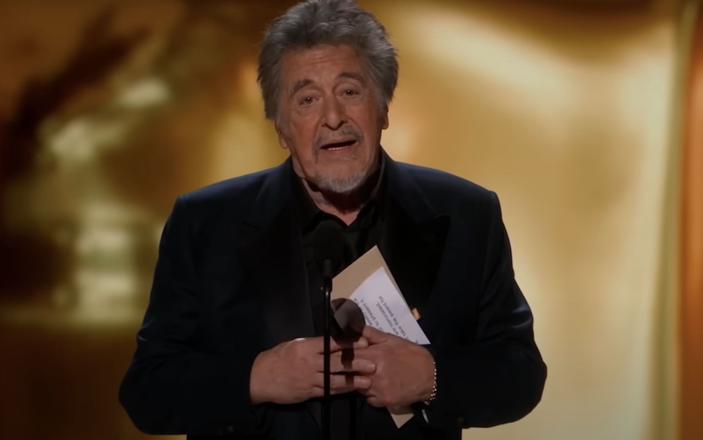 Actor Al Pacino at the Oscars 2024 as a presenter (Image via YouTube/Oscars)