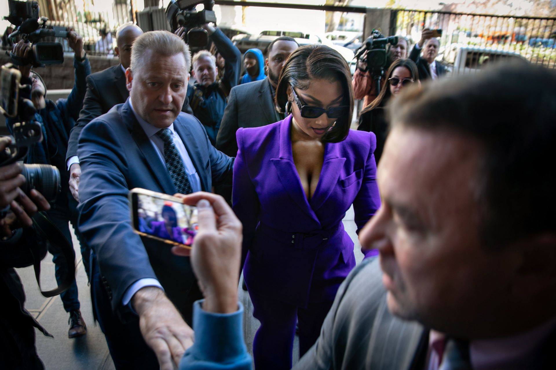 Megan Thee Stallion whose legal name is Megan Pete arrives at court to testify in the  trial of Rapper Tory Lanez for allegedly shooting her - Source: Getty