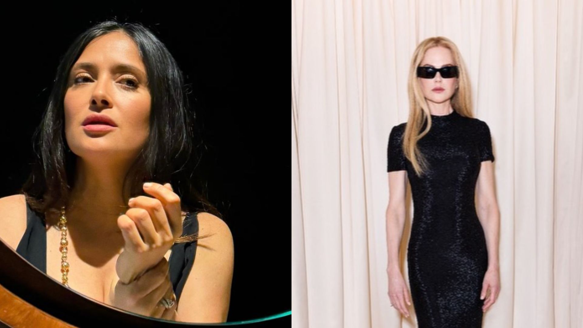 What happened between Nicole Kidman and Salma Hayek at Balenciaga show? (Image via Instagram/@salmahayek and @nicolekidman)