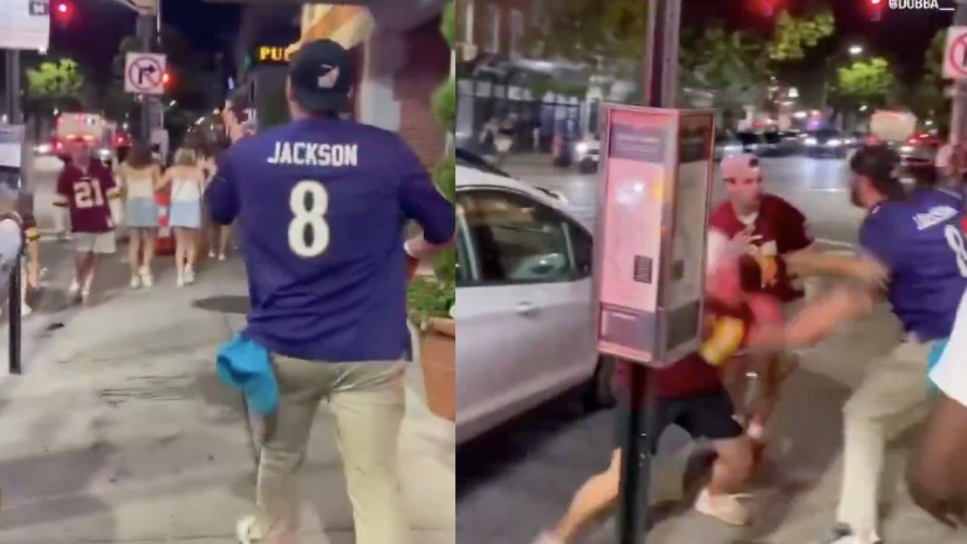 Ravens fan seen attacking Baltimore fan (Image via Brandon/X)