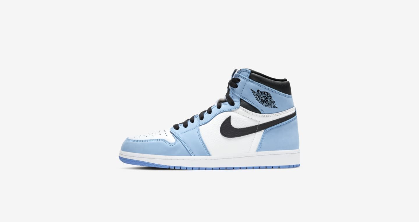 The Air Jordan 1&quot;UNC,&quot; aka University blue sneakers (Image via Nike)