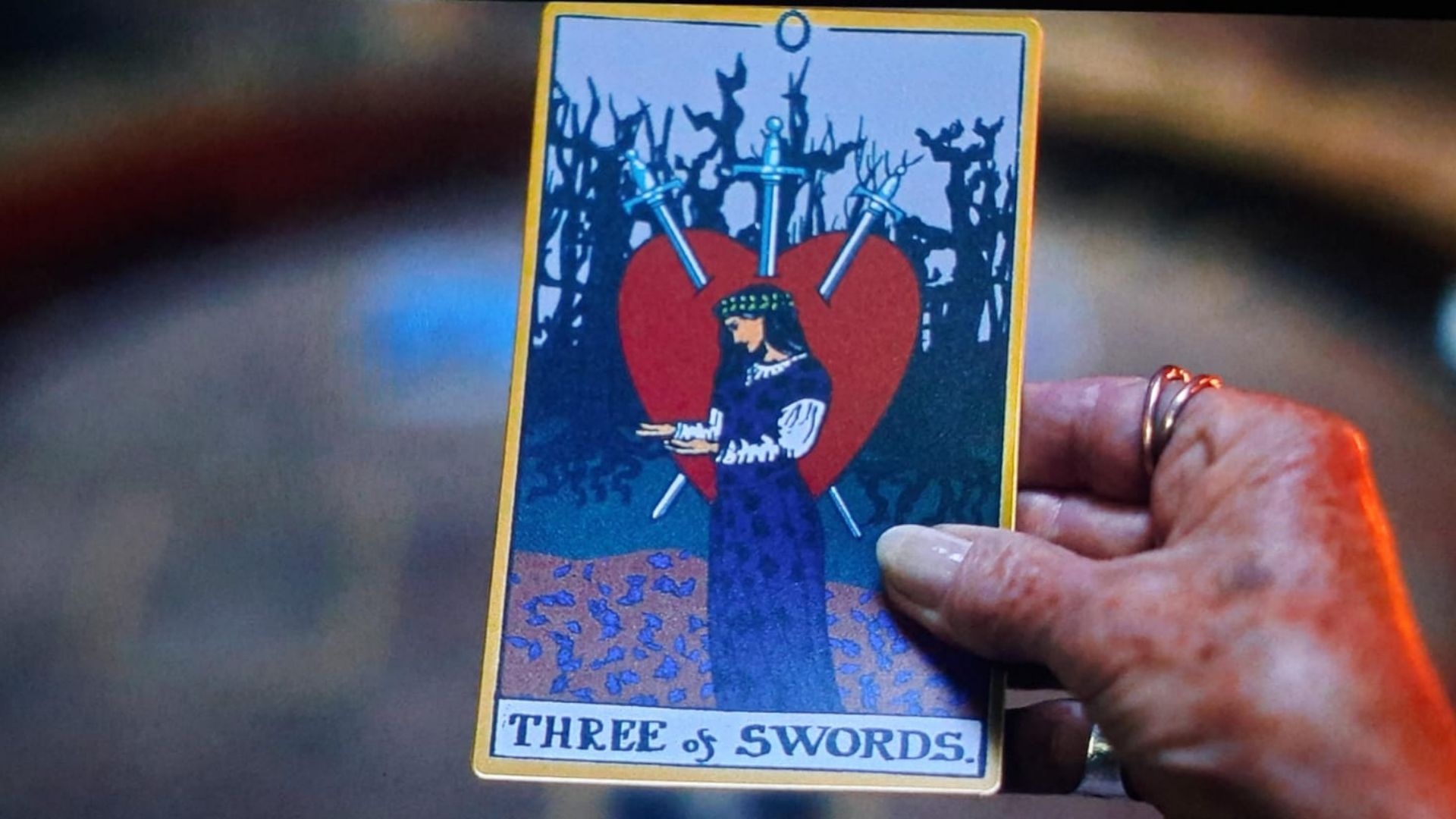 Three of Swords (Image via Disney+)