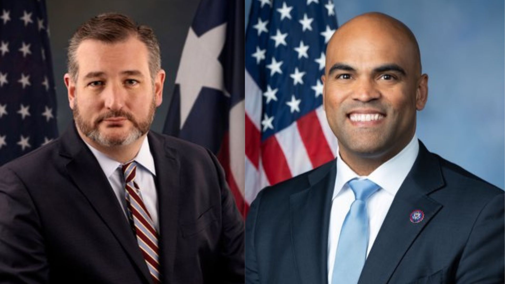 Ted Cruz, Colin Allred (Images via Twitter/@SenTedCruz, Twitter/@RepCollinAllred)