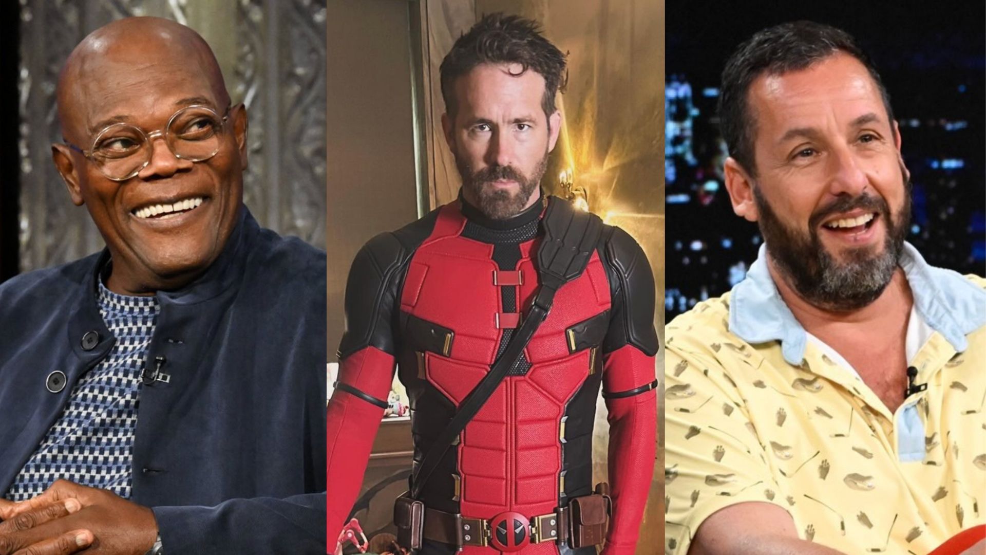 Samuel L Jackson, Ryan Reynolds, and Adam Sandler are among the highest paid Hollywood actors (Images via Instagram/@samuelljackson, @vancityreynolds, and @adamsandler)