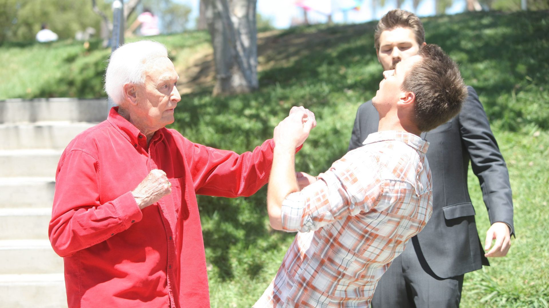 Bob Barker beats up Wyatt Spencer | Image Source: CBS/JPI