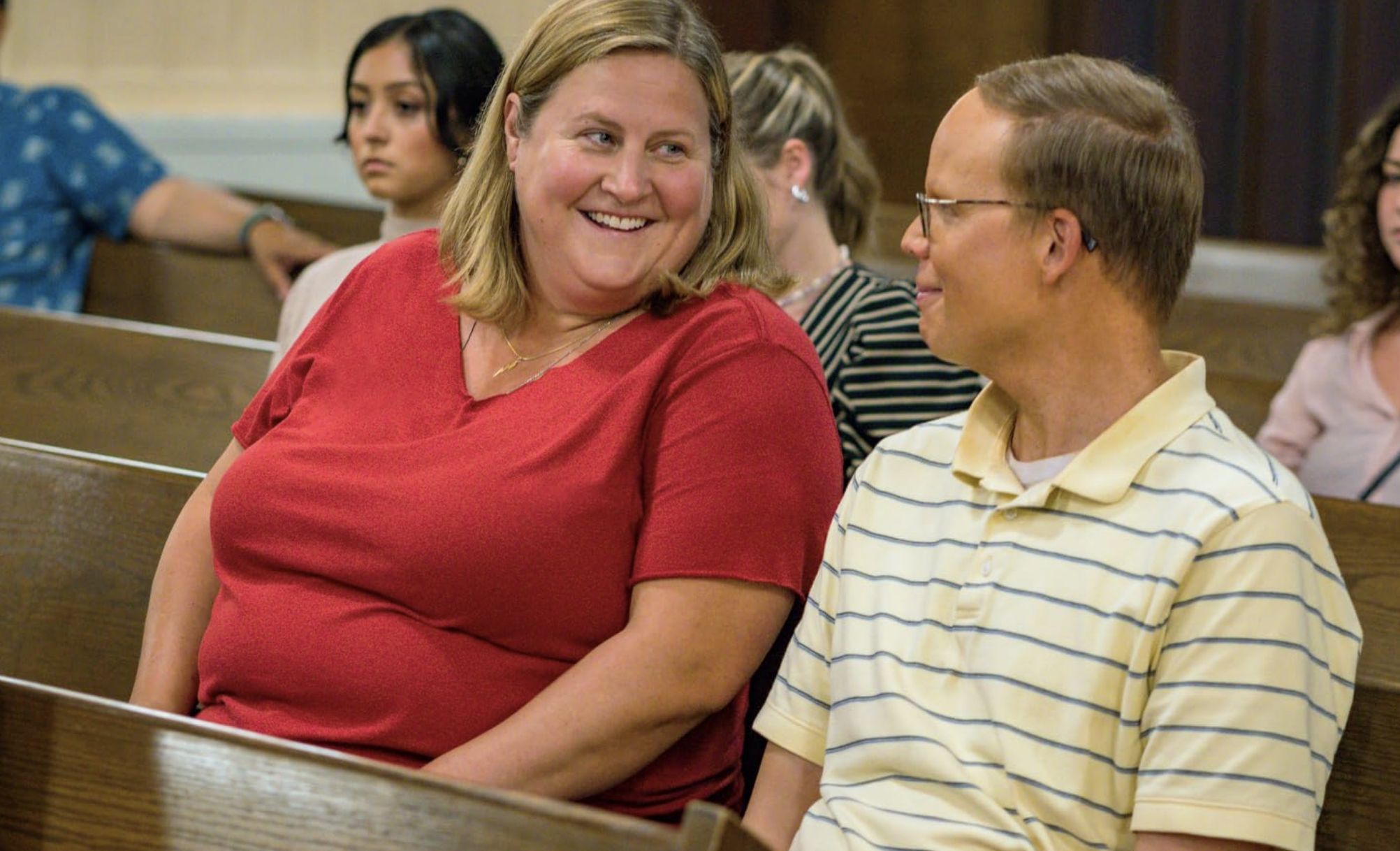 Jeff Hiller and Bridget Everett in Somebody Somewhere (Image via HBO/Matt Dinerstein)