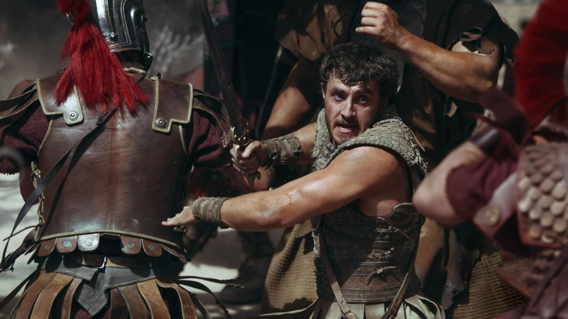 Paul Mescal in Gladiator II (Image via Paramount Pictures)