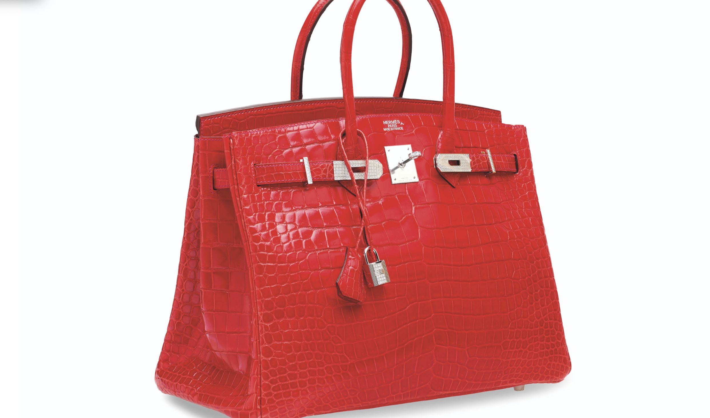 The G&eacute;ranium Crocodile Diamond Birkin 35 (Image via Christie