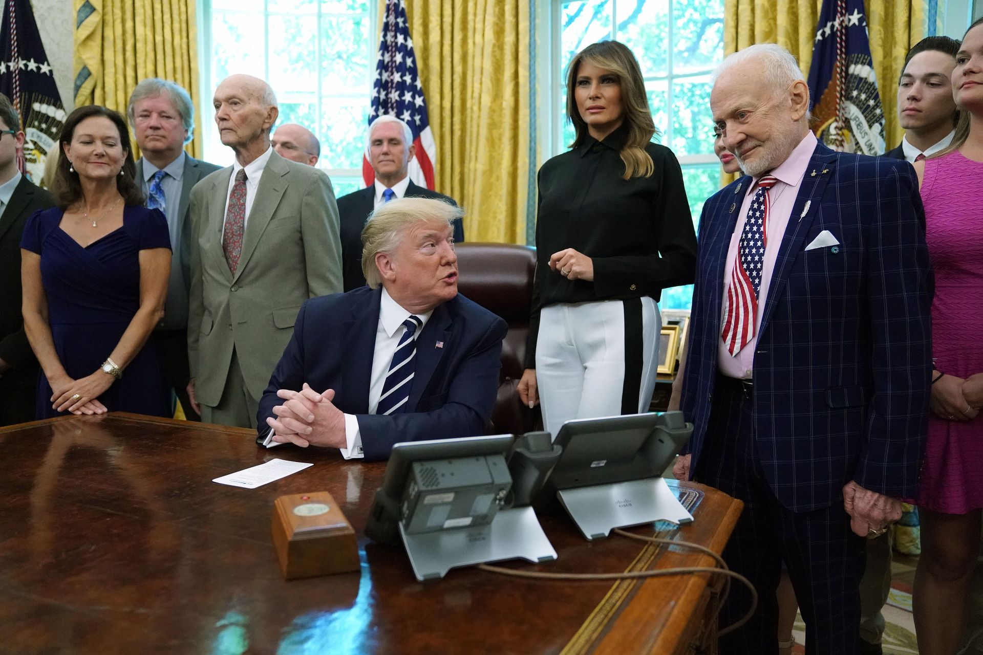 President Trump And First Lady Melania Commemorate The 50th Anniversary Of The Apollo 11 Moon Landing - Source: Getty