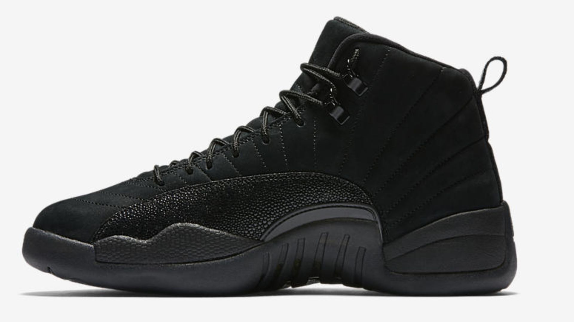 These Air Jordan 12 Retro Black sneakers were released in collaboration with Drake&#039;s lifestyle brand (Image via Nike)