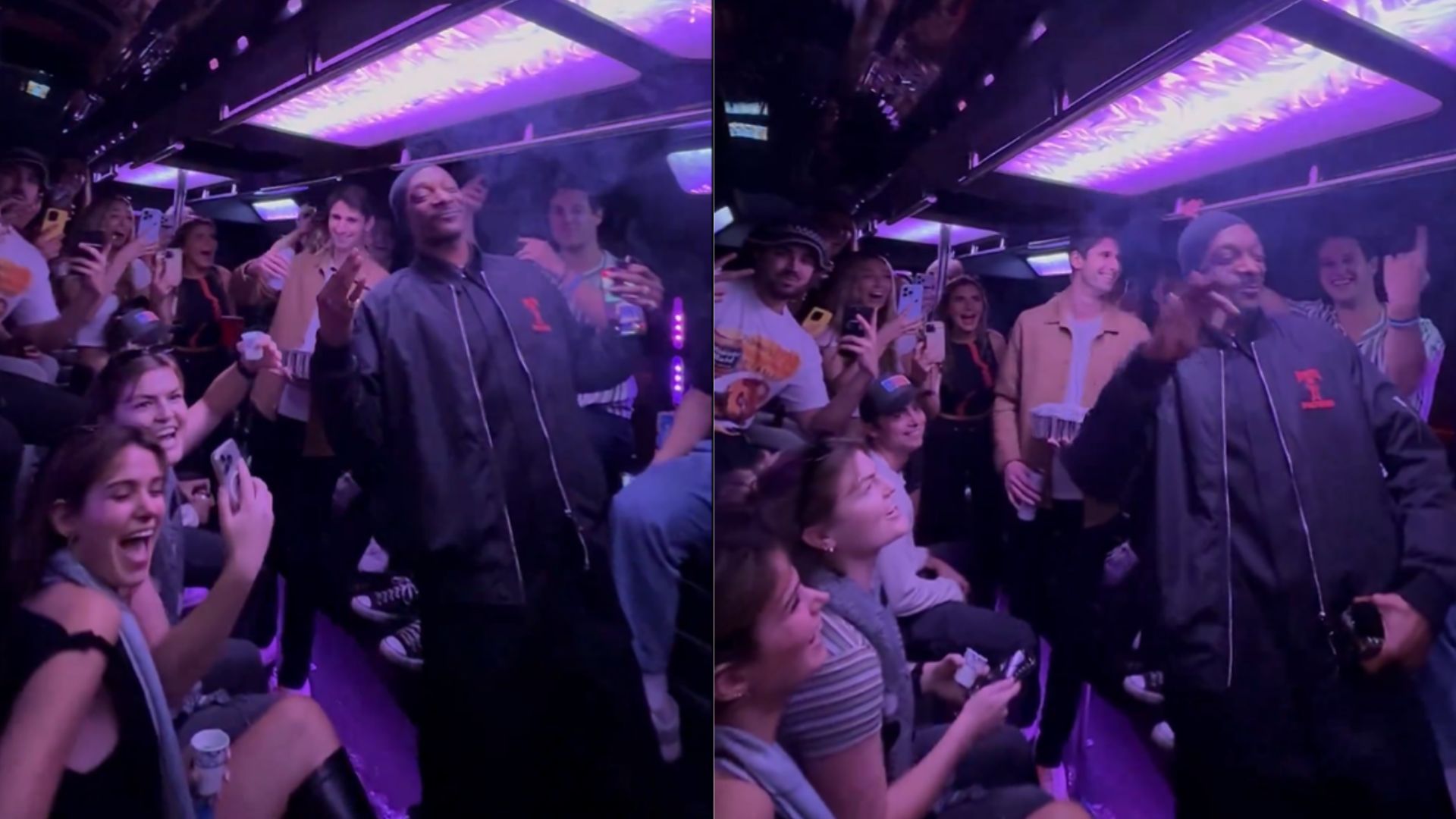 Snoop Dogg crashing bus party (Image via X @SnoopDogg)