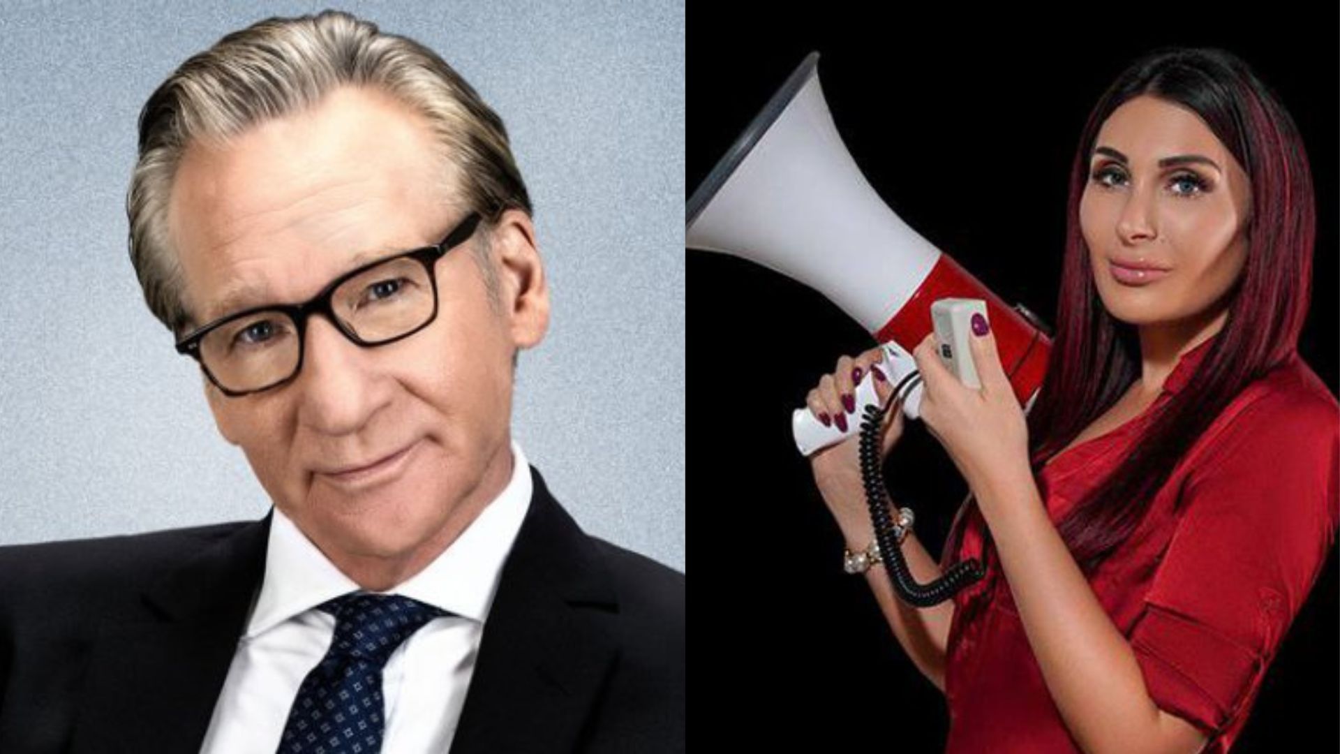 Bill Maher, Laura Loomer (Image via Twitter/@billmaher, rumble.com/LauraLoomer)