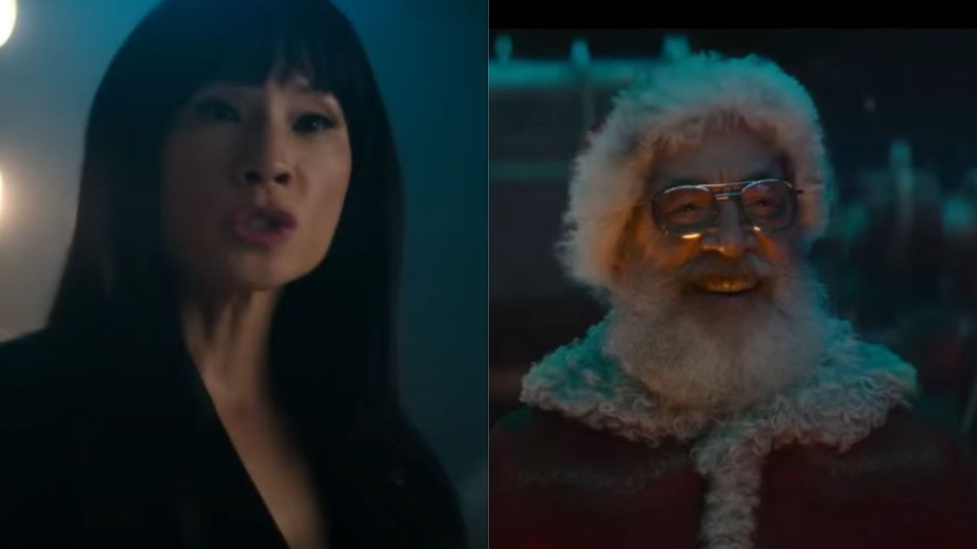 Lucy Liu plays Zoe Harlow and J.K. Simmons plays Santa Claus | Image Source: Amazon MGM Studios, Seven Bucks Productions, Chris Morgan Productions, and The Detective Agency