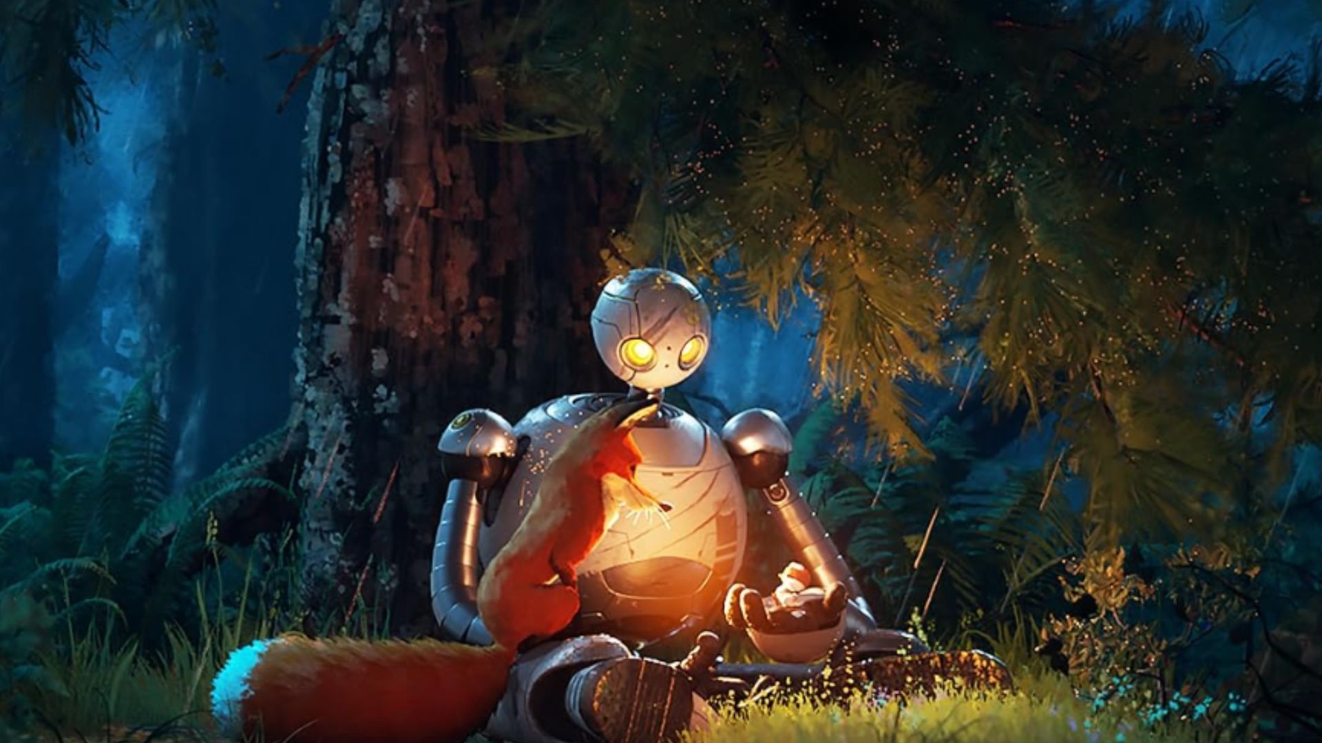 The Robot connects with nature (Image via Dream Works Animation)