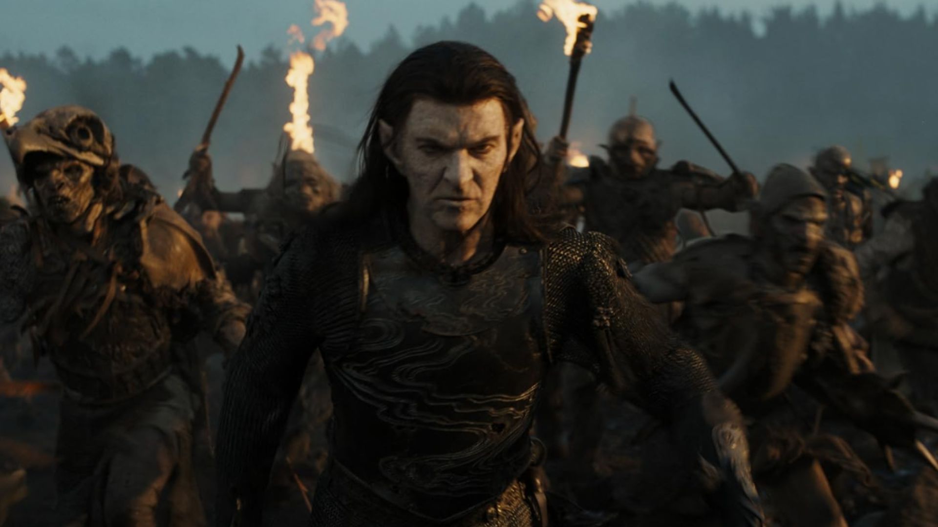 Adar and the Orcs attack Sauron (Image via Prime Video)