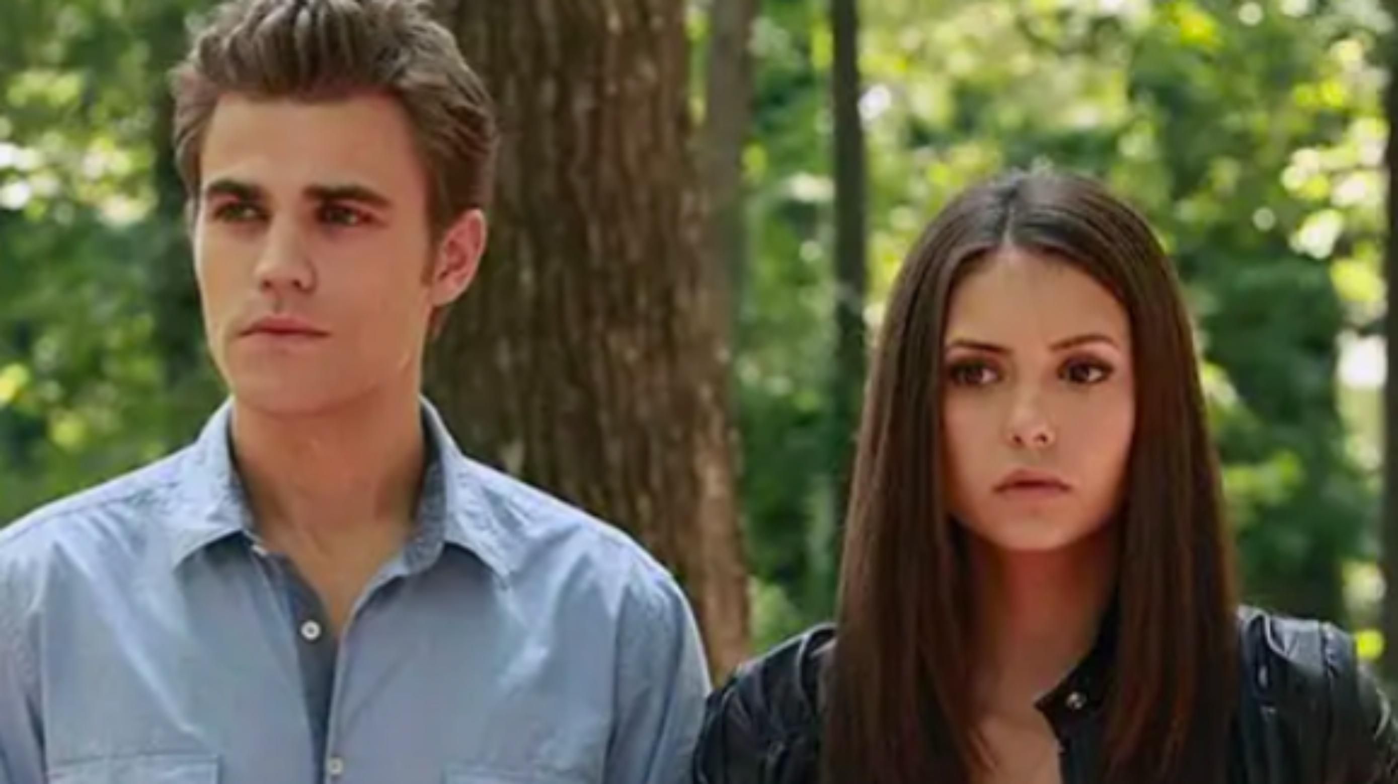 Nina Dobrev &amp; Paul Wesley | Image Source: Chicks in the Office via YouTube