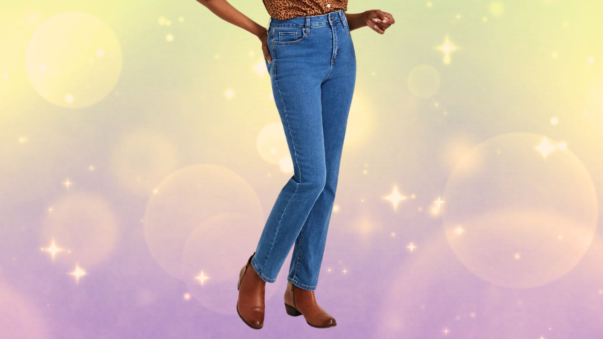 Petite High-Rise Natural Straight-Leg Jeans, Petite &amp; Petite Short, Created for Macy&#039;s (Image via Macy&#039;s website)