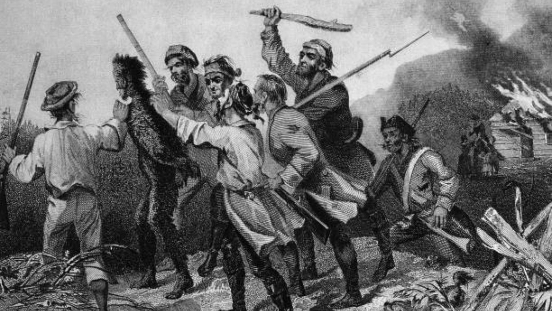 Pennsylvania tax rebels tar and feather a federal tax collector during the Whiskey Rebellion / Image Source: Getty