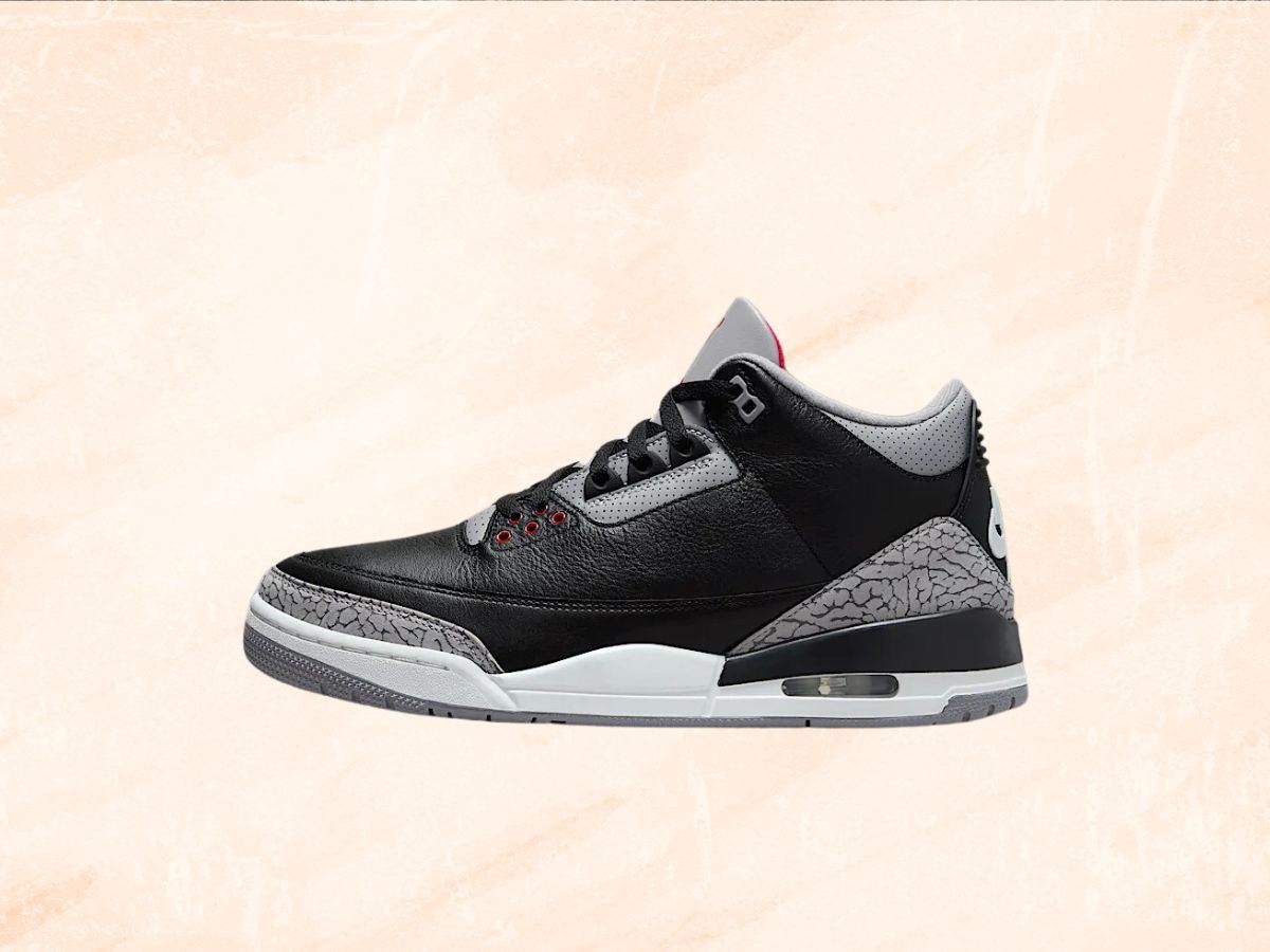 Air Jordan 3 Retro &ldquo;Black Cement&rdquo; (Image via Nike)