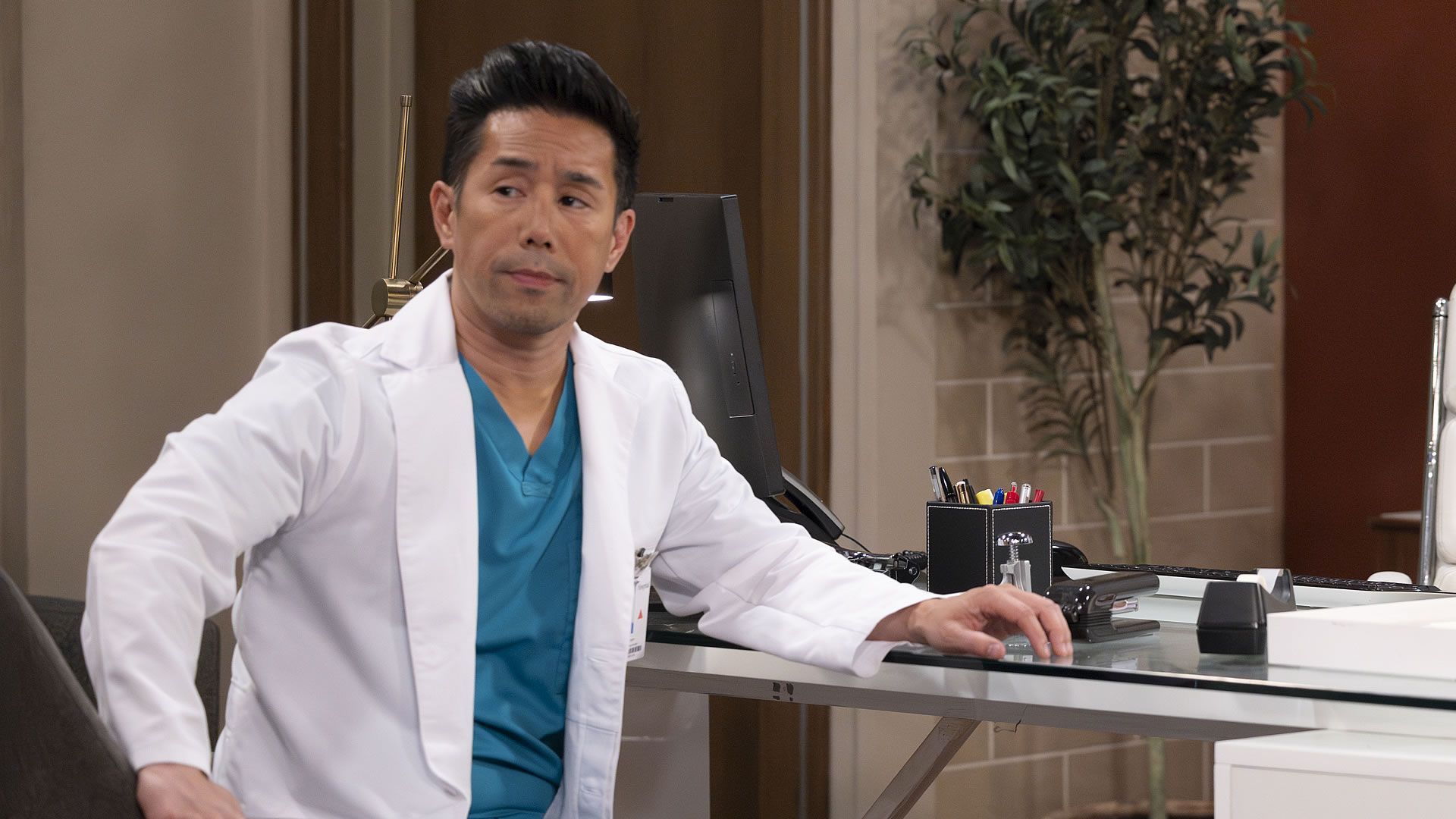 General Hospital&rsquo;s Parry Shen as Brad looking serious. | Image Source: ABC