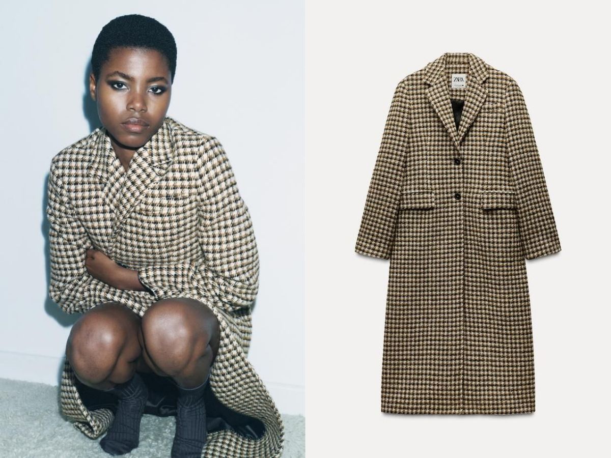 Long Plaid Coat ZW Collection (image via Zara)