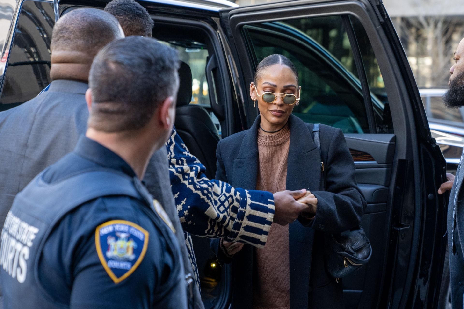 Actor Jonathan Majors Arrives For Sentencing In Domestic Abuse Case - Source: Getty